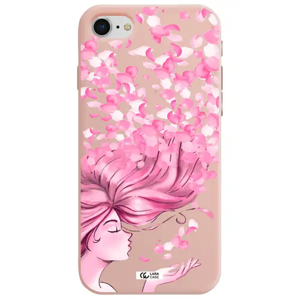 Sakura Leaves Hair Apple iPhone se 2020 Silicone pastel pink Case