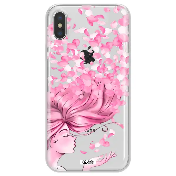 Sakura Leaves Hair Apple iPhone X Clear TPU Case