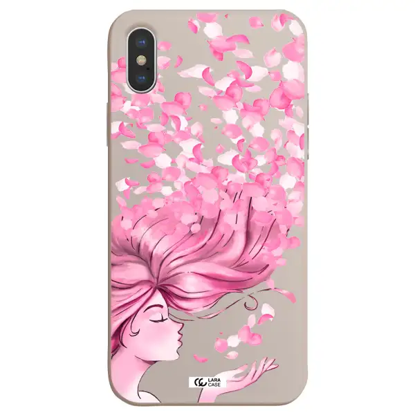 Sakura Leaves Hair Apple iPhone X Silicone Stone Case