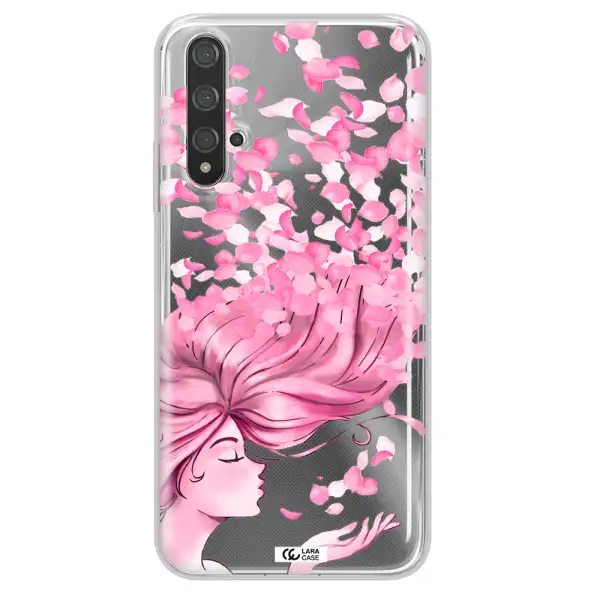 Sakura Leaves Hair Huawei Nova 5t Clear TPU Case