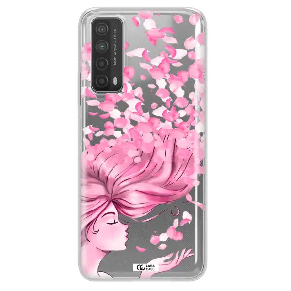 Sakura Leaves Hair Huawei P Smart 2021 Clear TPU Case