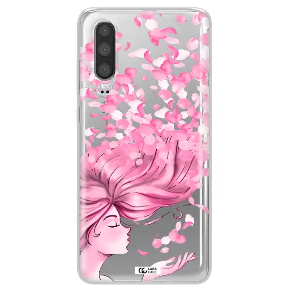 Sakura Leaves Hair Huawei P30 Clear TPU Case