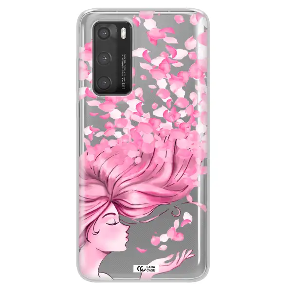 Sakura Leaves Hair Huawei P40 Clear TPU Case