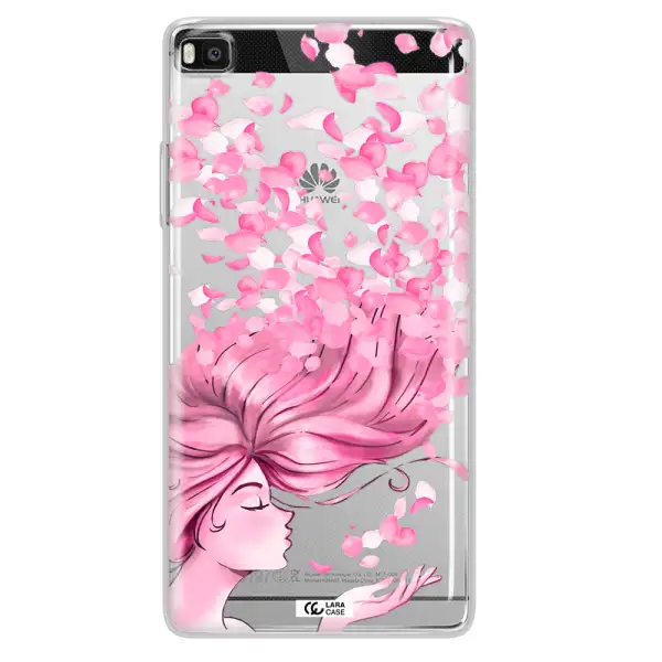 Sakura Leaves Hair Huawei P8 Clear TPU Case