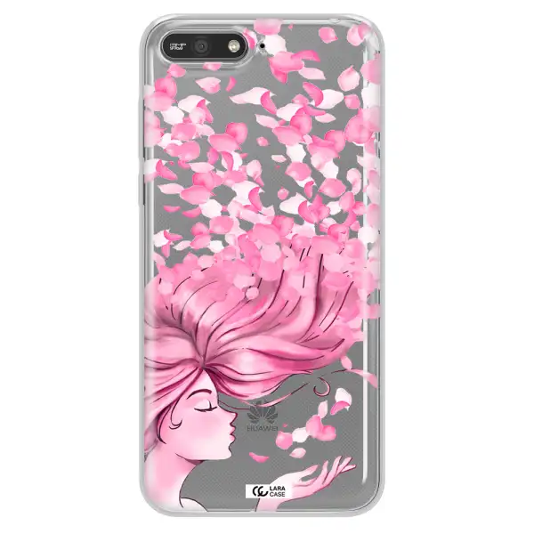 Sakura Leaves Hair Huawei Y6 2018 Clear TPU Case