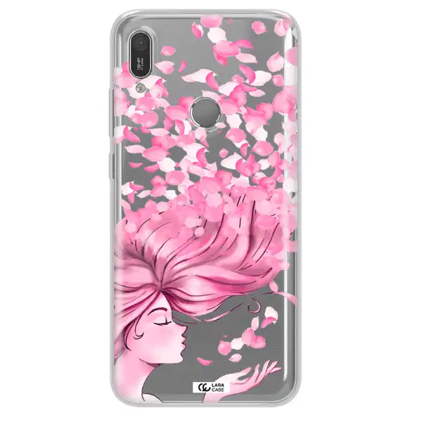 Sakura Leaves Hair Huawei Y6 2019 Clear TPU Case