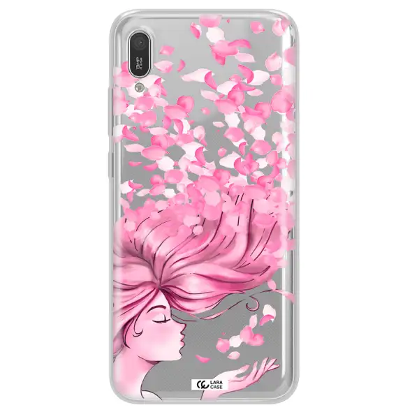 Sakura Leaves Hair Huawei Y6 Pro 2019 Clear TPU Case