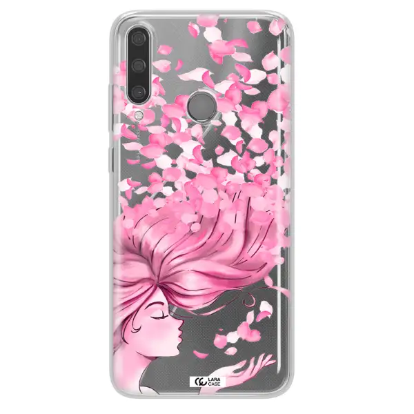 Sakura Leaves Hair Huawei Y6P Clear TPU Case