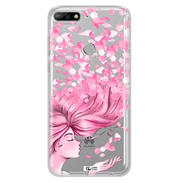 Sakura Leaves Hair Huawei Y7 2018 Clear TPU Case