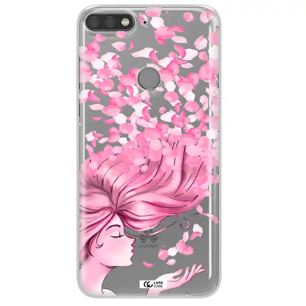 Sakura Leaves Hair Huawei Y7 Prime 2018 Clear TPU Case
