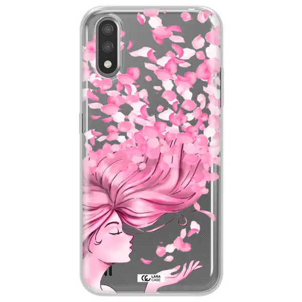 Sakura Leaves Hair Samsung A01 Clear TPU Case
