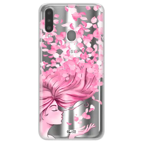Sakura Leaves Hair Samsung A20S Clear TPU Case
