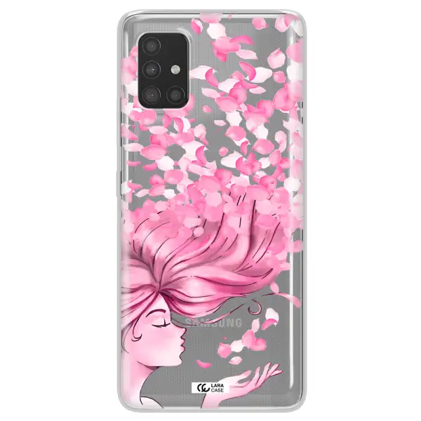Sakura Leaves Hair Samsung A51 Clear TPU Case