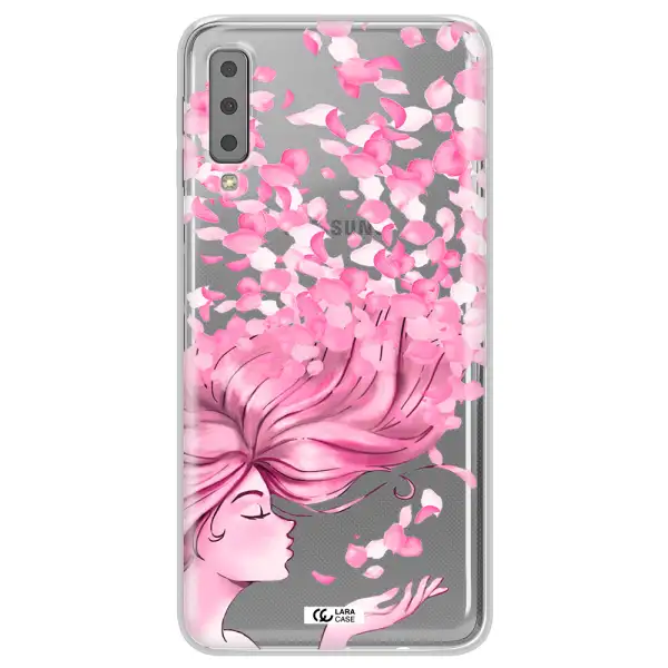 Sakura Leaves Hair Samsung A7 2018 Clear TPU Case