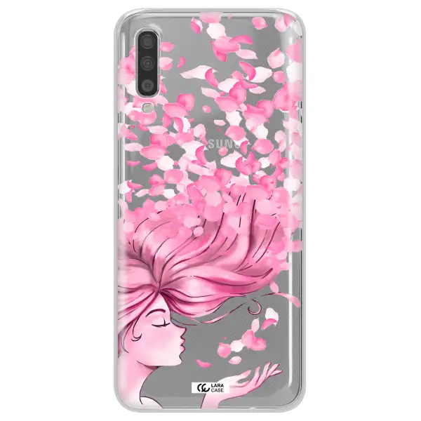 Sakura Leaves Hair Samsung A70S Clear Tpu Case