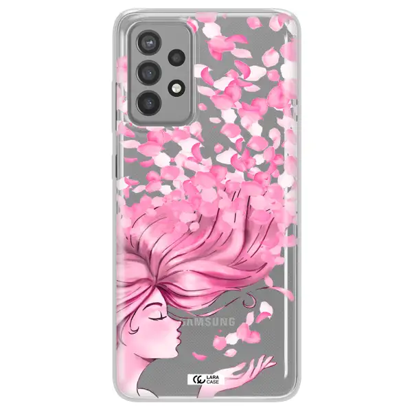 Sakura Leaves Hair Samsung A72 Clear TPU Case