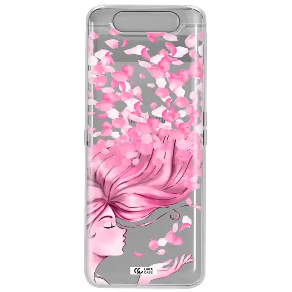Sakura Leaves Hair Samsung A80 Clear TPU Case