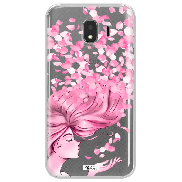 Sakura Leaves Hair Samsung J4 Clear TPU Case
