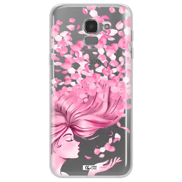 Sakura Leaves Hair Samsung J6 Clear TPU Case