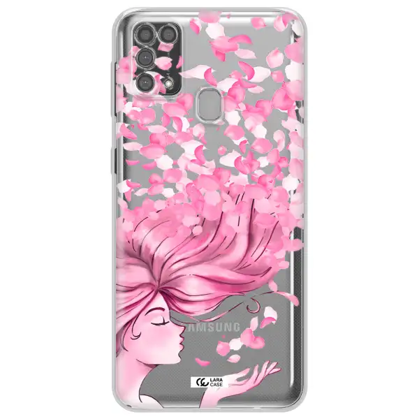 Sakura Leaves Hair Samsung M31 Clear TPU Case
