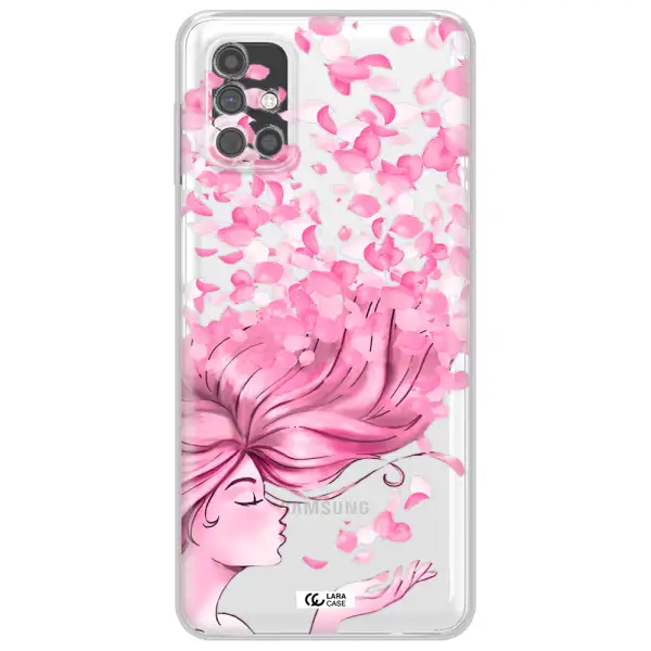 Sakura Leaves Hair Samsung M51 Clear TPU Case