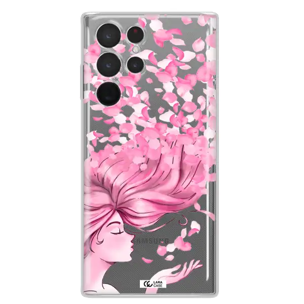 Sakura Leaves Hair Samsung S 22 Ultra Clear TPU Case