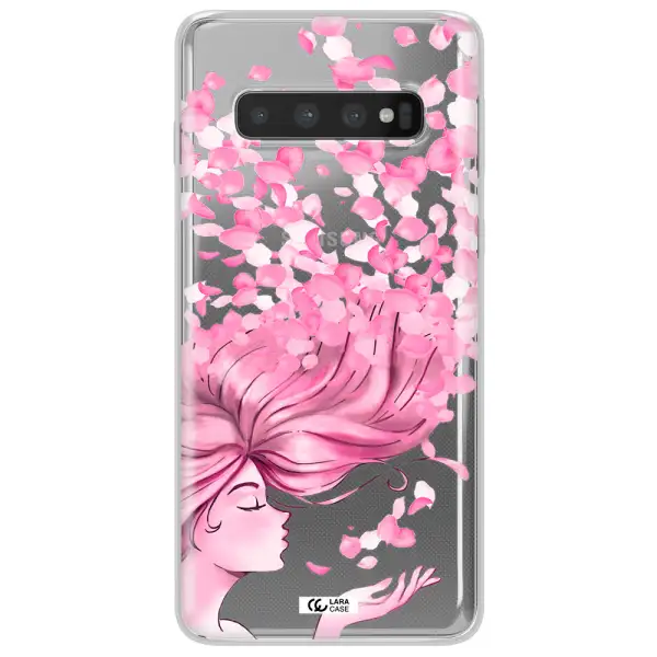 Sakura Leaves Hair Samsung S10 Clear TPU Case