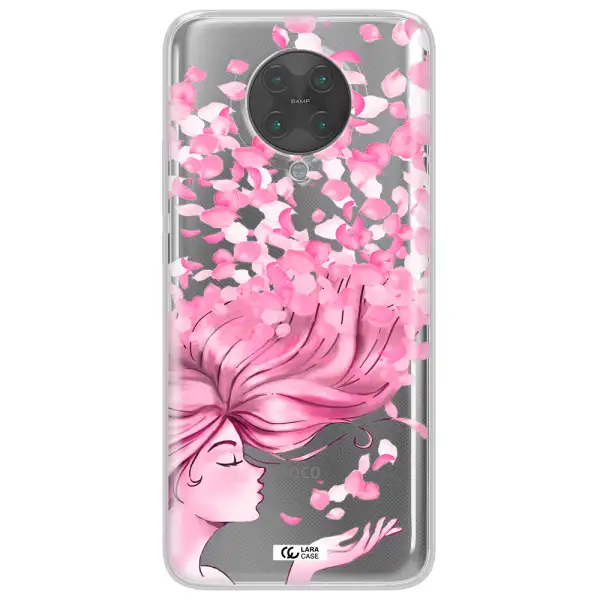 Sakura Leaves Hair Xiaomi Poco F2 Pro Clear TPU Case