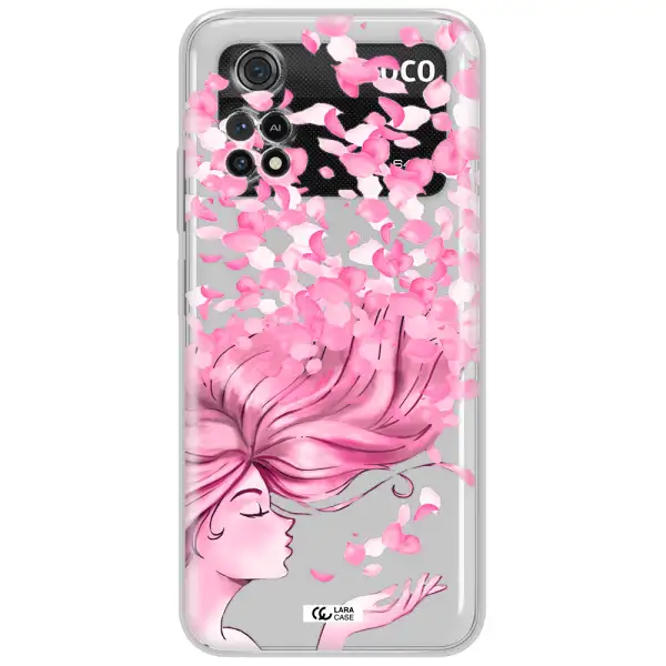 Sakura Leaves Hair Xiaomi Poco M4 Pro 4G Clear Tpu Case