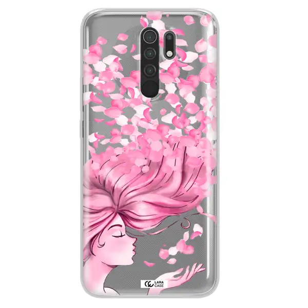 Sakura Leaves Hair Xiaomi Redmi 9 Clear TPU Case
