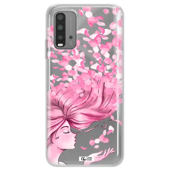 Sakura Leaves Hair Xiaomi Redmi 9T Clear TPU Case