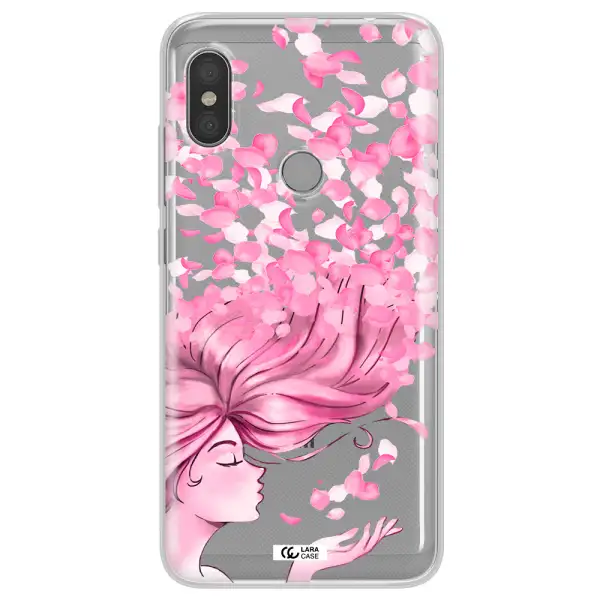 Sakura Leaves Hair Xiaomi Redmi Note 6 Pro Clear TPU Case