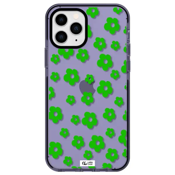 Five Petal Green Flower Apple iPhone 11 pro impact Lilac Case