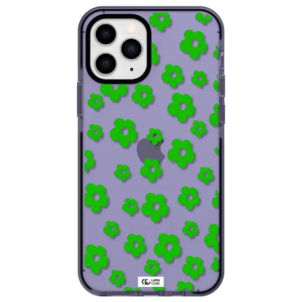 Five Petal Green Flower Apple iPhone 11 pro max impact Lilac Case