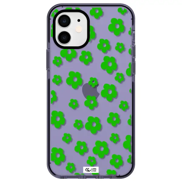 Five Petal Green Flower Apple iPhone 12 impact Lilac Case