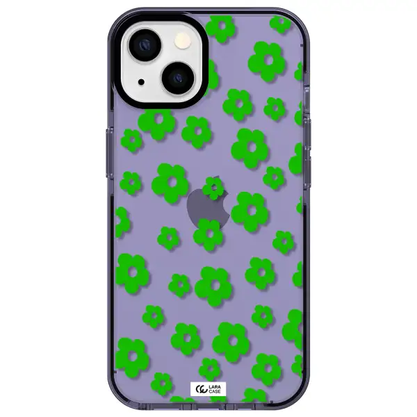 Five Petal Green Flower Apple iPhone 13 impact Lilac Case