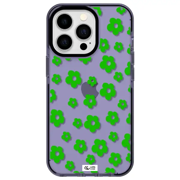 Five Petal Green Flower Apple iPhone 13 Pro impact Lilac Case