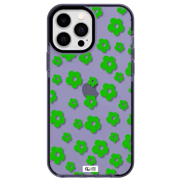 Five Petal Green Flower Apple iPhone 13 Pro Max impact Lilac Case