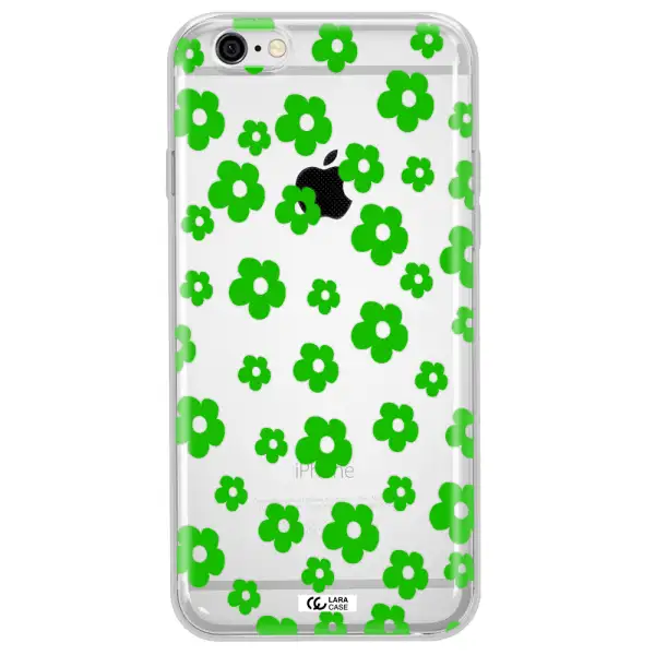 Five Petal Green Flower Apple iPhone 6 Clear TPU Case