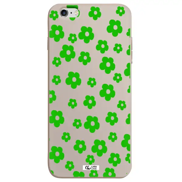 Five Petal Green Flower Apple iPhone 6S Silicone Stone Case