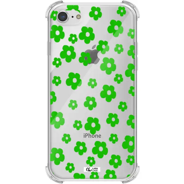 Five Petal Green Flower Apple iPhone 7 Clear PC Case
