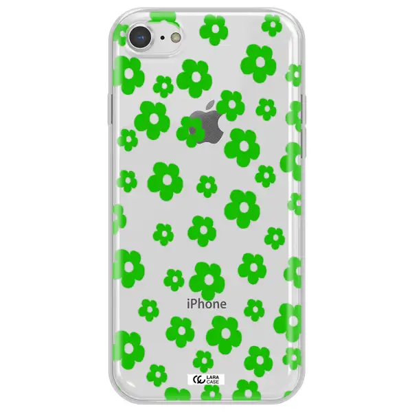 Five Petal Green Flower Apple iPhone 7 Clear TPU Case