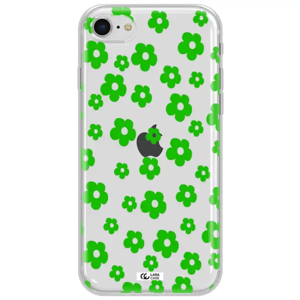Five Petal Green Flower Apple Iphone Se 2020 Clear Tpu Case