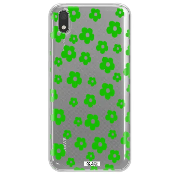 Five Petal Green Flower Huawei Honor 8S Clear TPU Case