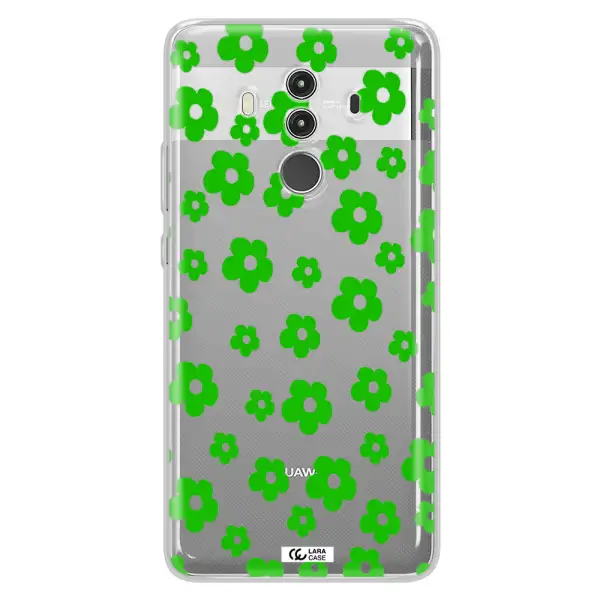 Five Petal Green Flower Huawei Mate 10 Clear TPU Case
