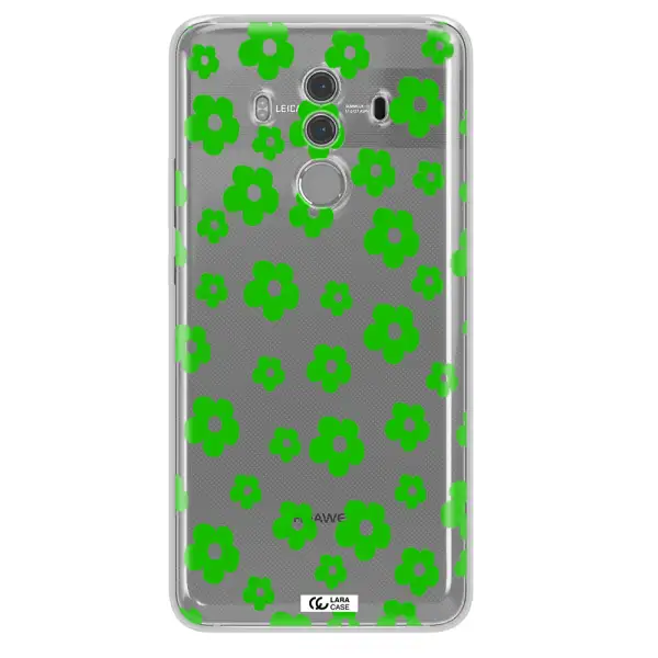 Five Petal Green Flower Huawei Mate 10 Pro Clear TPU Case