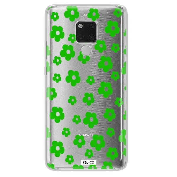Five Petal Green Flower Huawei Mate 20X Clear TPU Case