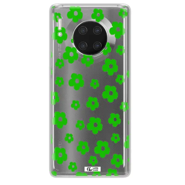 Five Petal Green Flower Huawei Mate 30 Pro Clear TPU Case