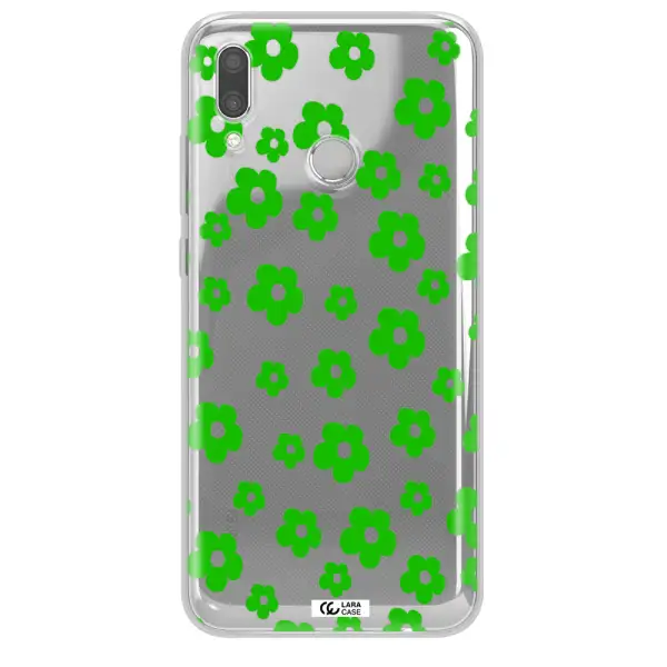 Five Petal Green Flower Huawei P Smart 2019 Clear TPU Case