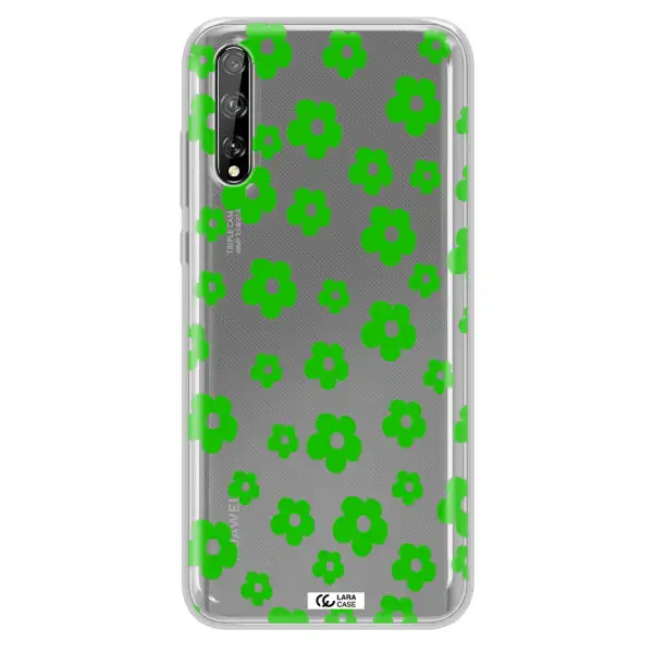 Five Petal Green Flower Huawei P Smart S Clear TPU Case